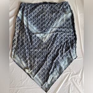 Express Blue Floral V Shaped Skirt